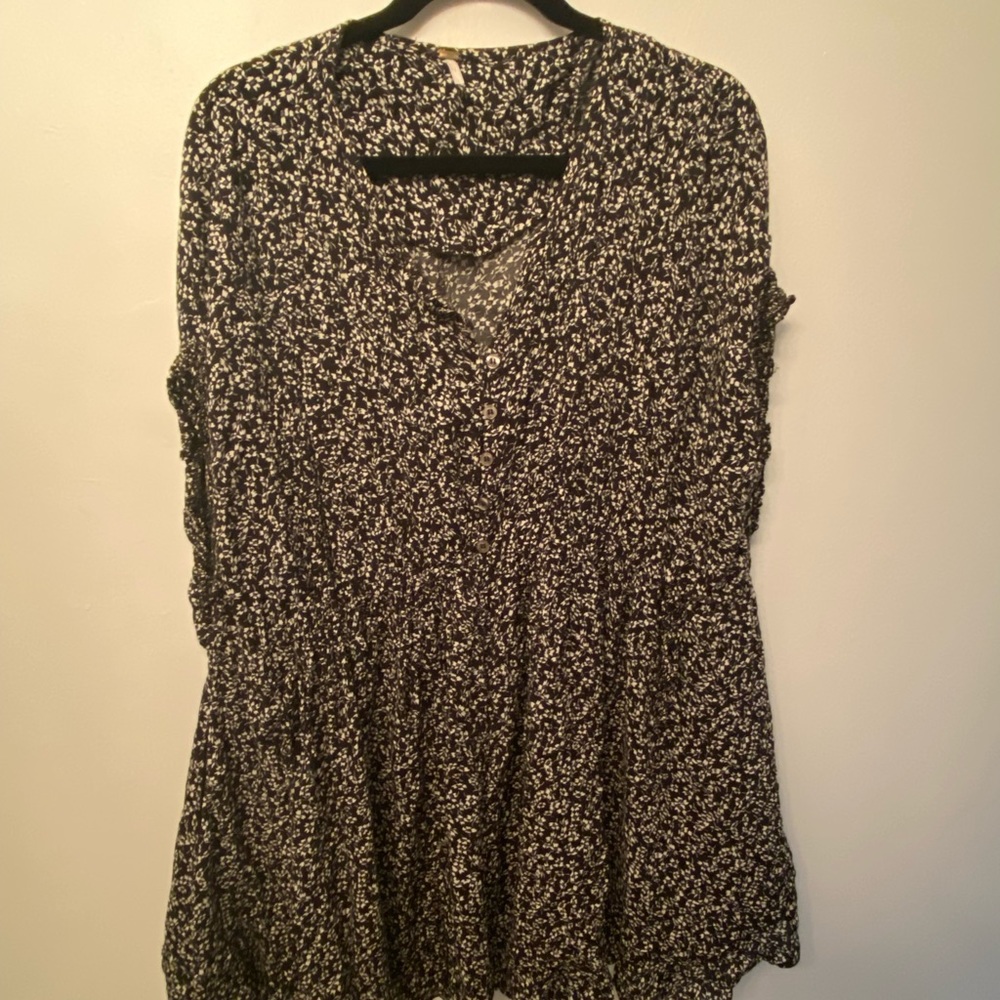 FREE PEOPLE black and white floral short dress